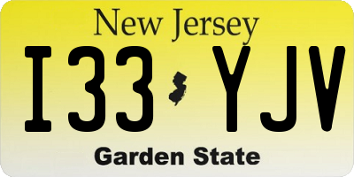 NJ license plate I33YJV