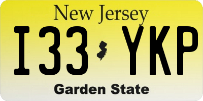 NJ license plate I33YKP