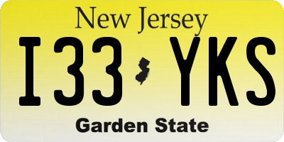 NJ license plate I33YKS