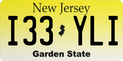 NJ license plate I33YLI