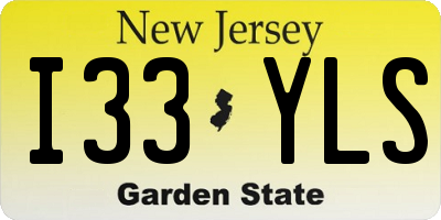 NJ license plate I33YLS