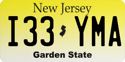 NJ license plate I33YMA