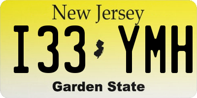 NJ license plate I33YMH