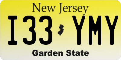 NJ license plate I33YMY