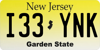 NJ license plate I33YNK