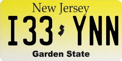 NJ license plate I33YNN