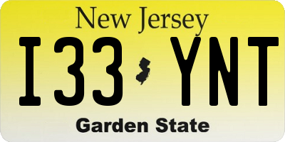 NJ license plate I33YNT