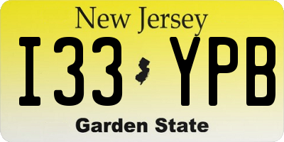 NJ license plate I33YPB