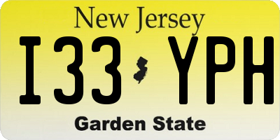 NJ license plate I33YPH