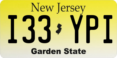 NJ license plate I33YPI