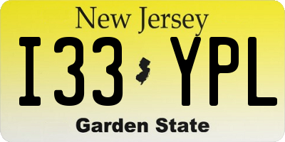 NJ license plate I33YPL