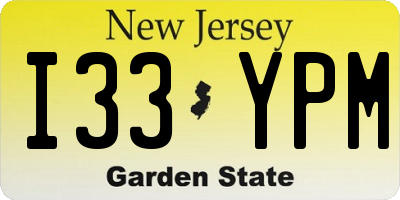 NJ license plate I33YPM