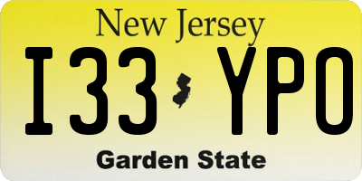 NJ license plate I33YPO