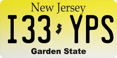 NJ license plate I33YPS