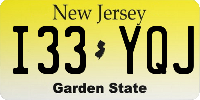 NJ license plate I33YQJ