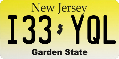 NJ license plate I33YQL