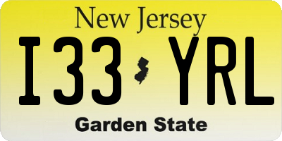 NJ license plate I33YRL