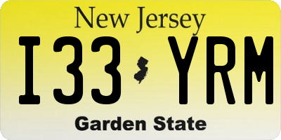 NJ license plate I33YRM