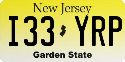 NJ license plate I33YRP
