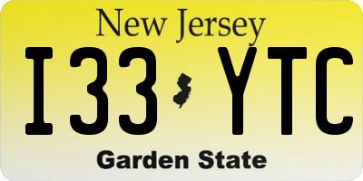 NJ license plate I33YTC