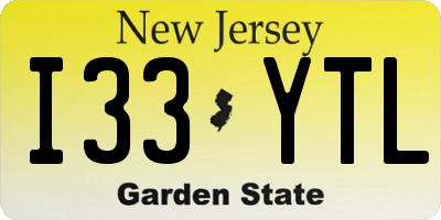 NJ license plate I33YTL