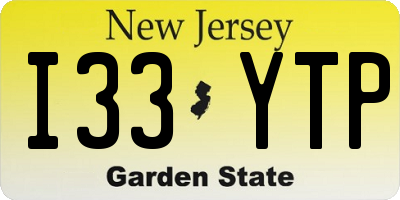 NJ license plate I33YTP