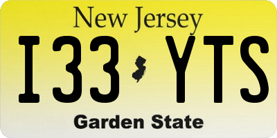 NJ license plate I33YTS