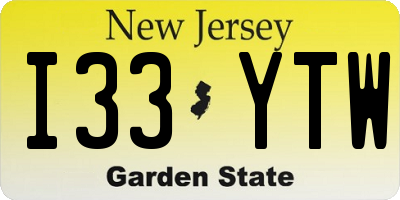 NJ license plate I33YTW