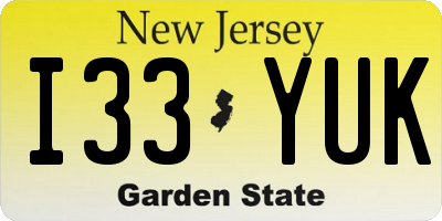 NJ license plate I33YUK