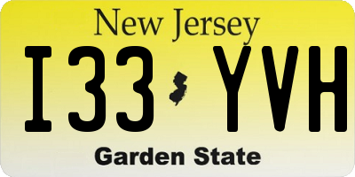 NJ license plate I33YVH