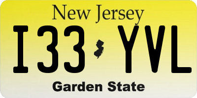 NJ license plate I33YVL