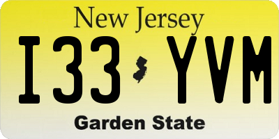 NJ license plate I33YVM