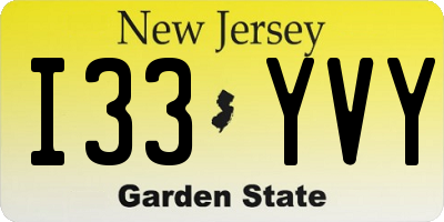 NJ license plate I33YVY