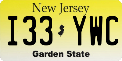 NJ license plate I33YWC