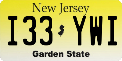 NJ license plate I33YWI