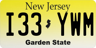 NJ license plate I33YWM
