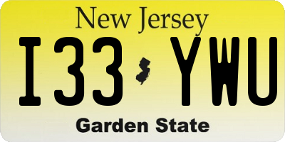 NJ license plate I33YWU