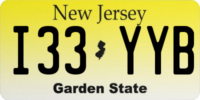 NJ license plate I33YYB