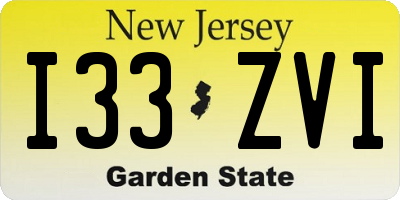 NJ license plate I33ZVI
