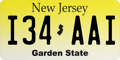 NJ license plate I34AAI