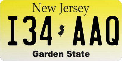 NJ license plate I34AAQ