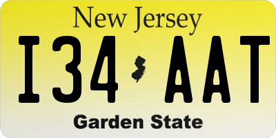 NJ license plate I34AAT