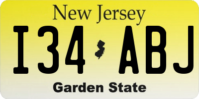 NJ license plate I34ABJ
