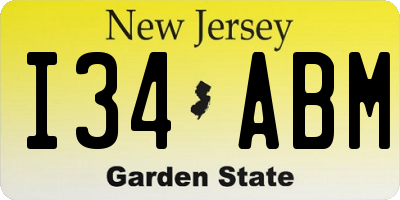 NJ license plate I34ABM
