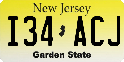 NJ license plate I34ACJ