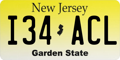 NJ license plate I34ACL