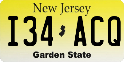 NJ license plate I34ACQ