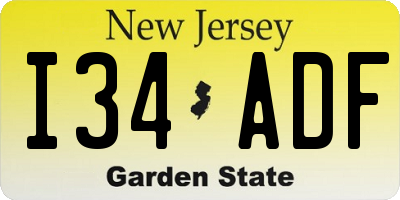 NJ license plate I34ADF