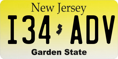 NJ license plate I34ADV