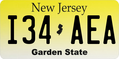 NJ license plate I34AEA